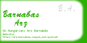 barnabas arz business card